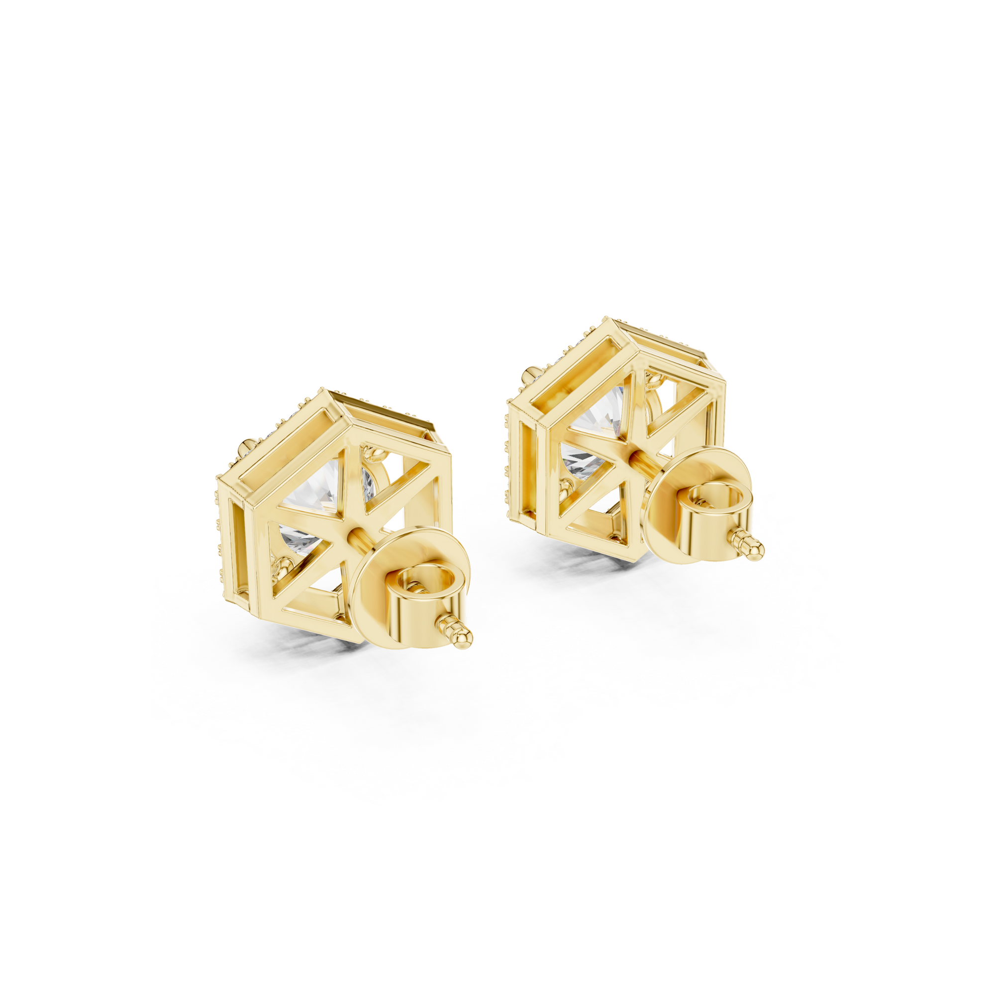 Hexagon Lab Grown Diamond Stud