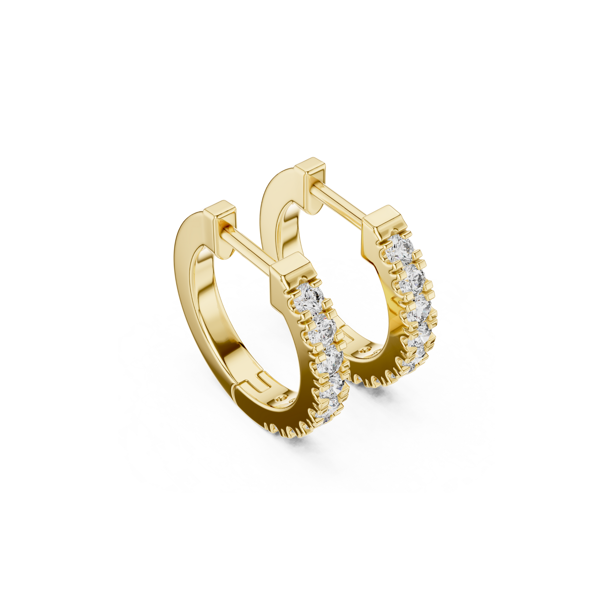Classic Diamond Huggie Hoop Earrings