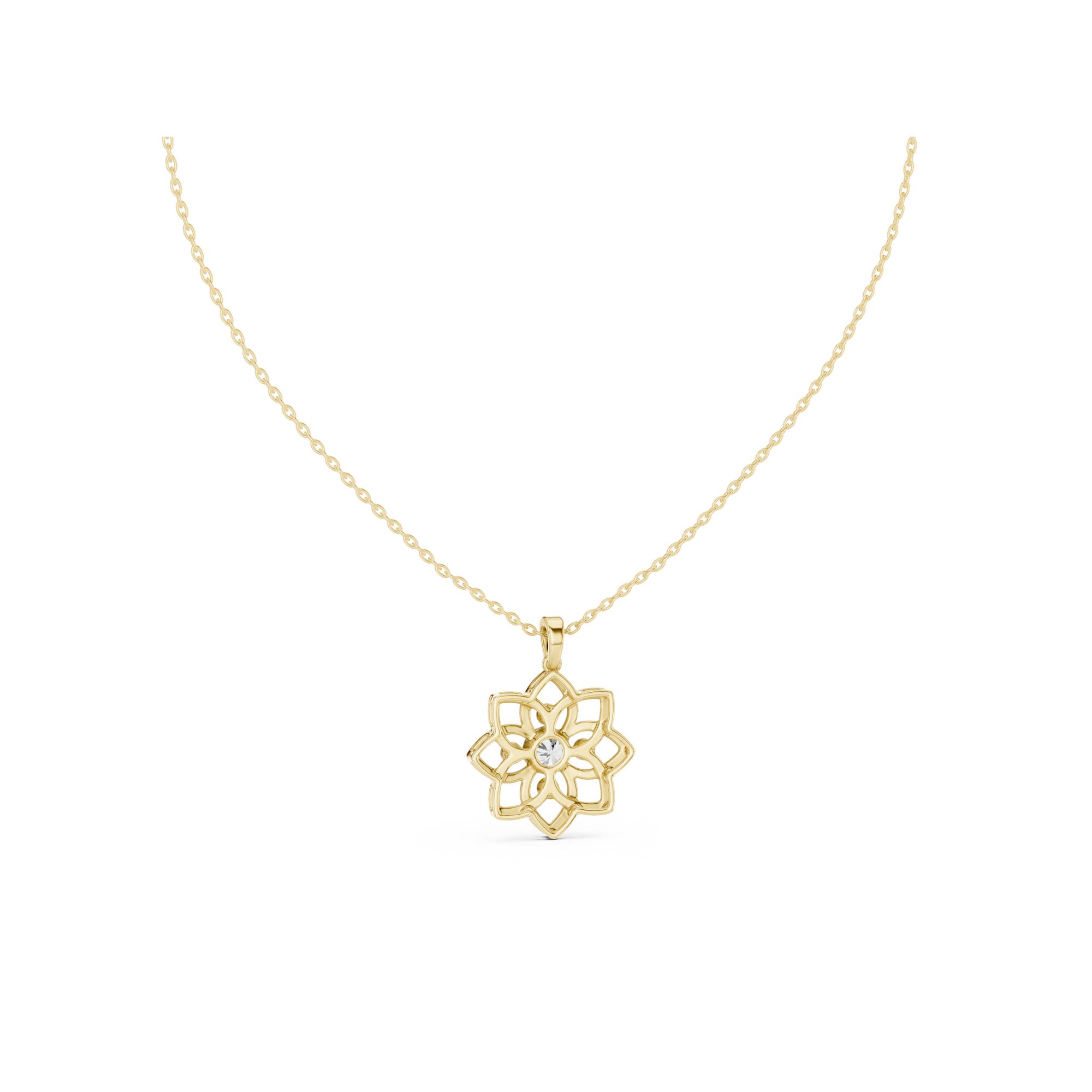 Floral Lab Grown Diamond Pendant