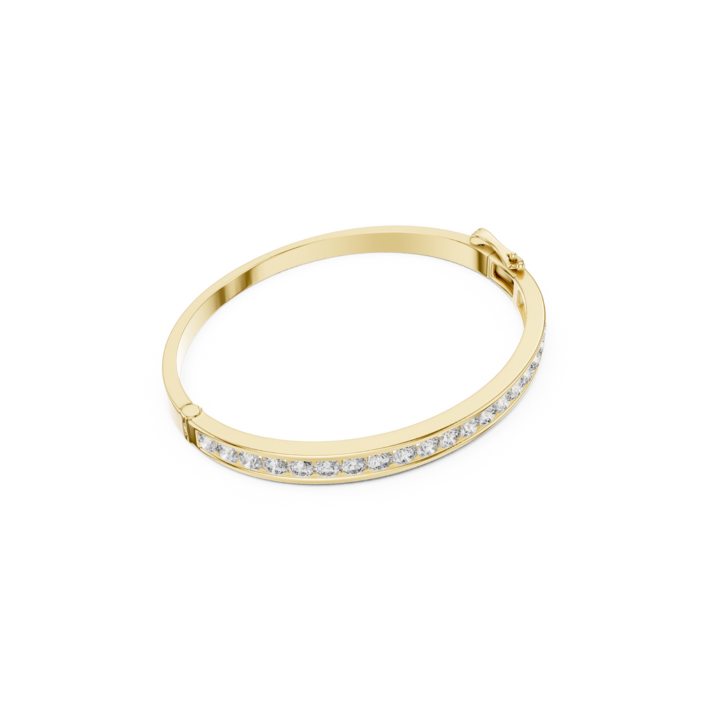 Channel-Set Lab Grown Diamond Bangle Bracelet