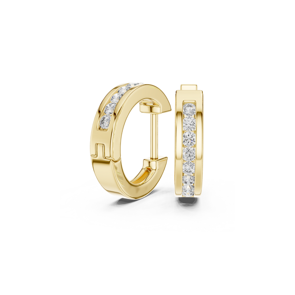 Dainty Diamond Hoop Earring