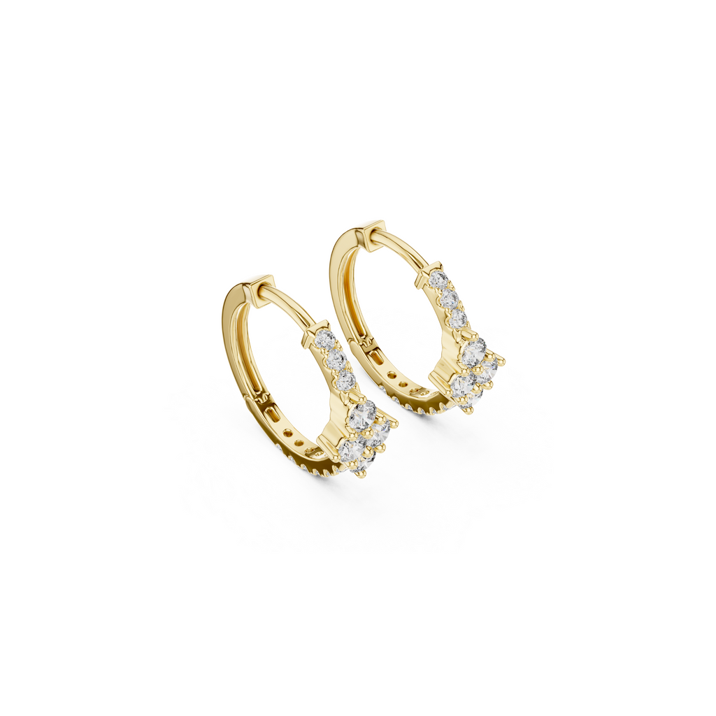 Floral Daimond Hoop Earring