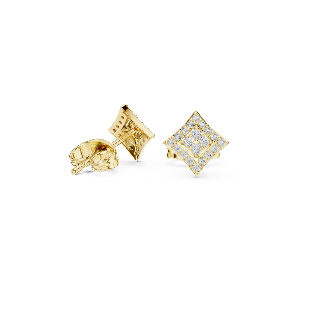 Kite-Shaped Diamond Stud Earring