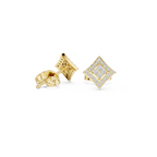 Kite-Shaped Diamond Stud Earring