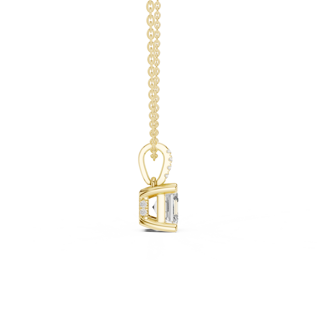 Asscher Cut Solitaire Diamond Pendant