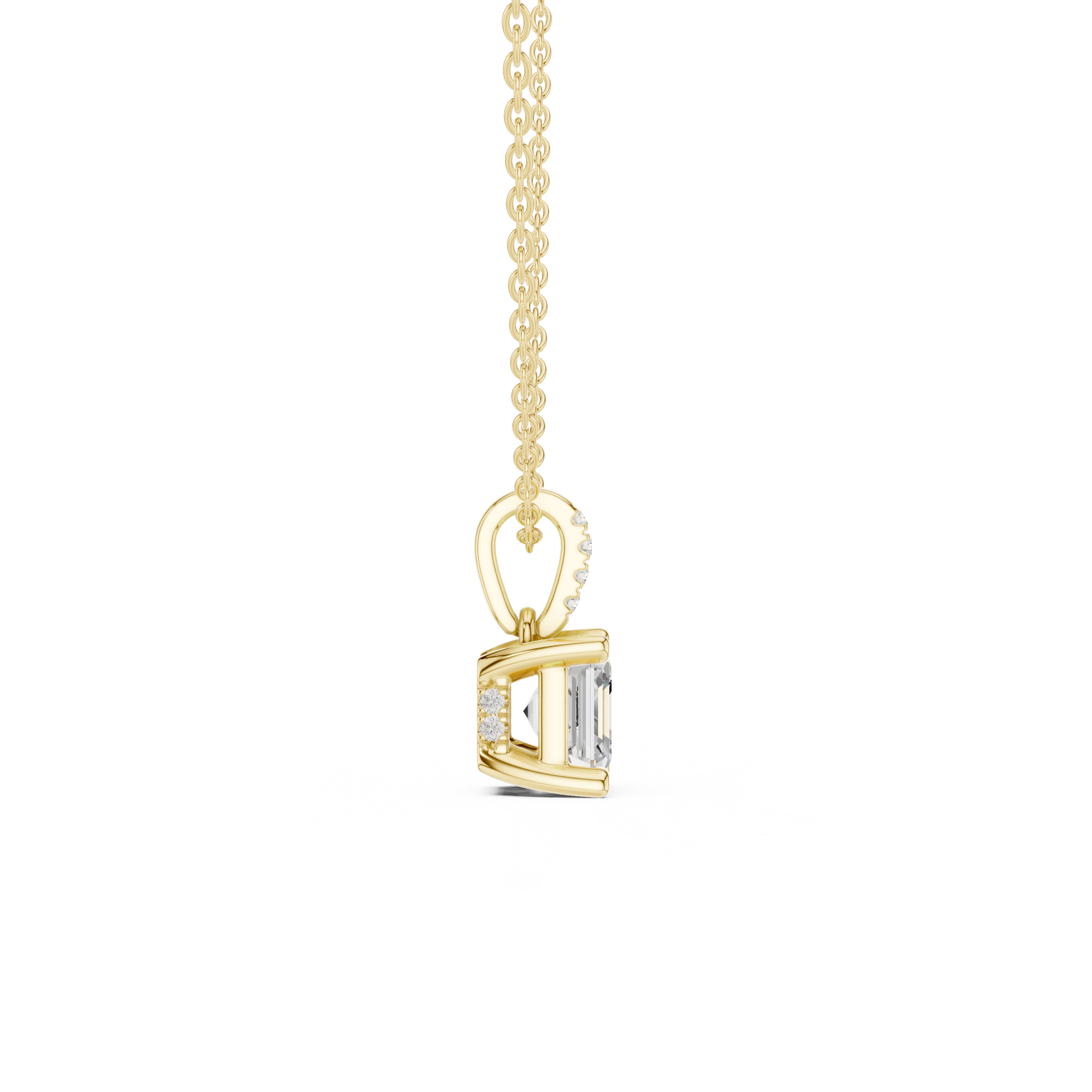 Asscher Cut Solitaire Diamond Pendant