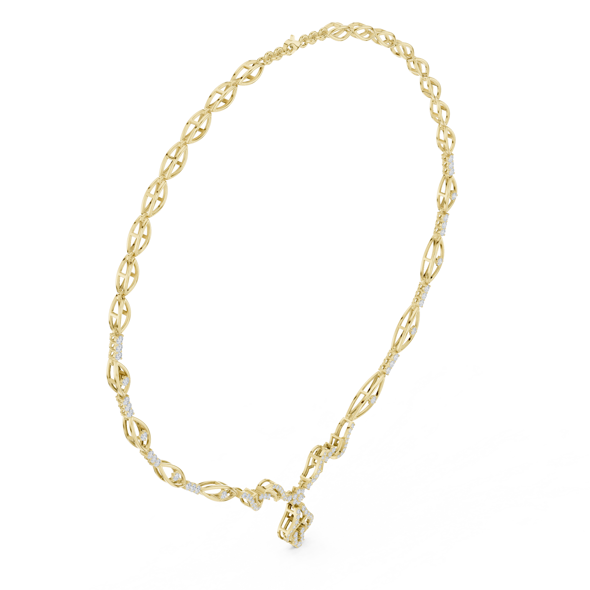 Intricate Vine Design Lab Grown Diamond Necklace