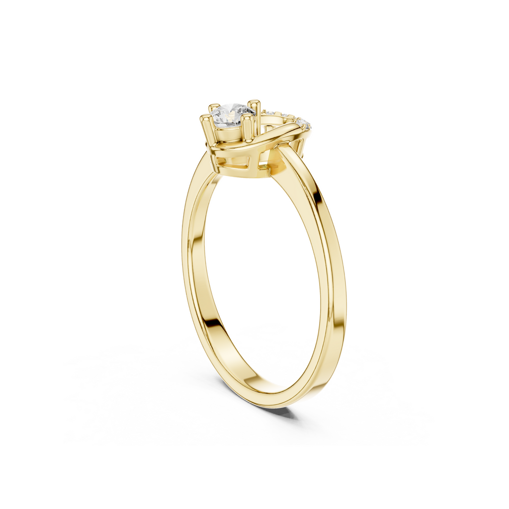 Elegant Halo Drop Lab Grown Diamond Ring