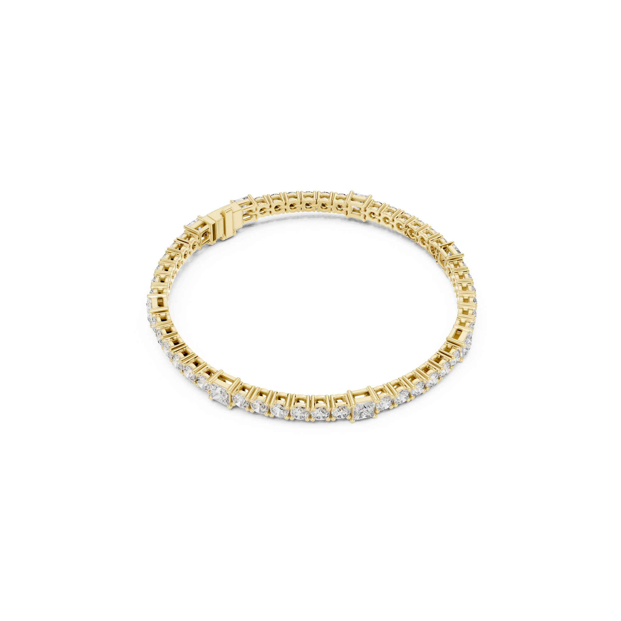 Princess Cut Lab Grown Diamond Tennis Bracelet