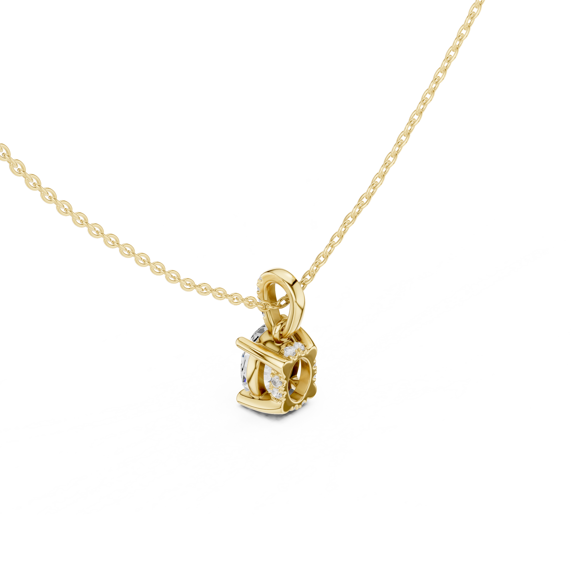 Oval Cut Solitaire Diamond Pendant