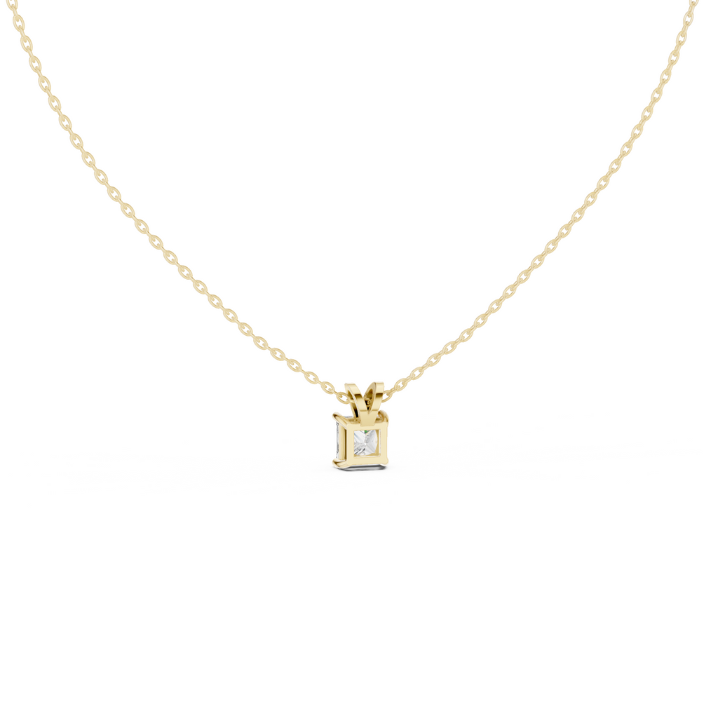 Slick Princess Cut Solitaire Diamond Pendant