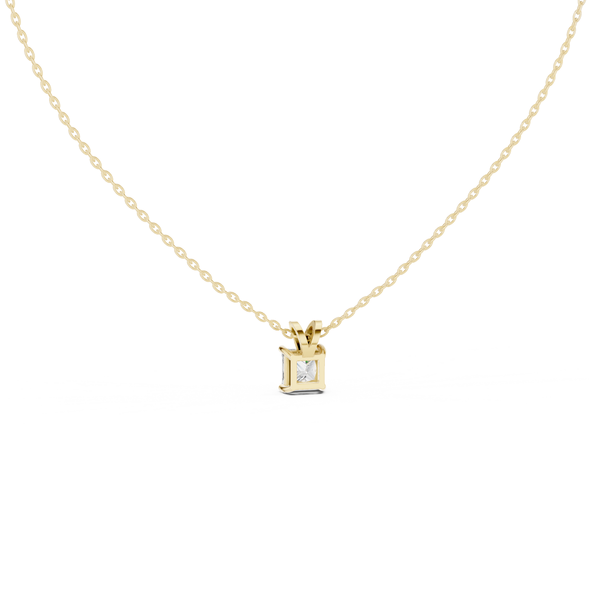 Slick Princess Cut Solitaire Diamond Pendant