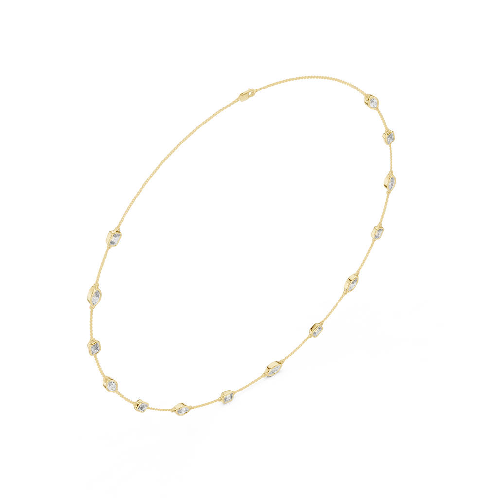 Elegant Gold Bezel-Set Lab Grown Diamond Necklace
