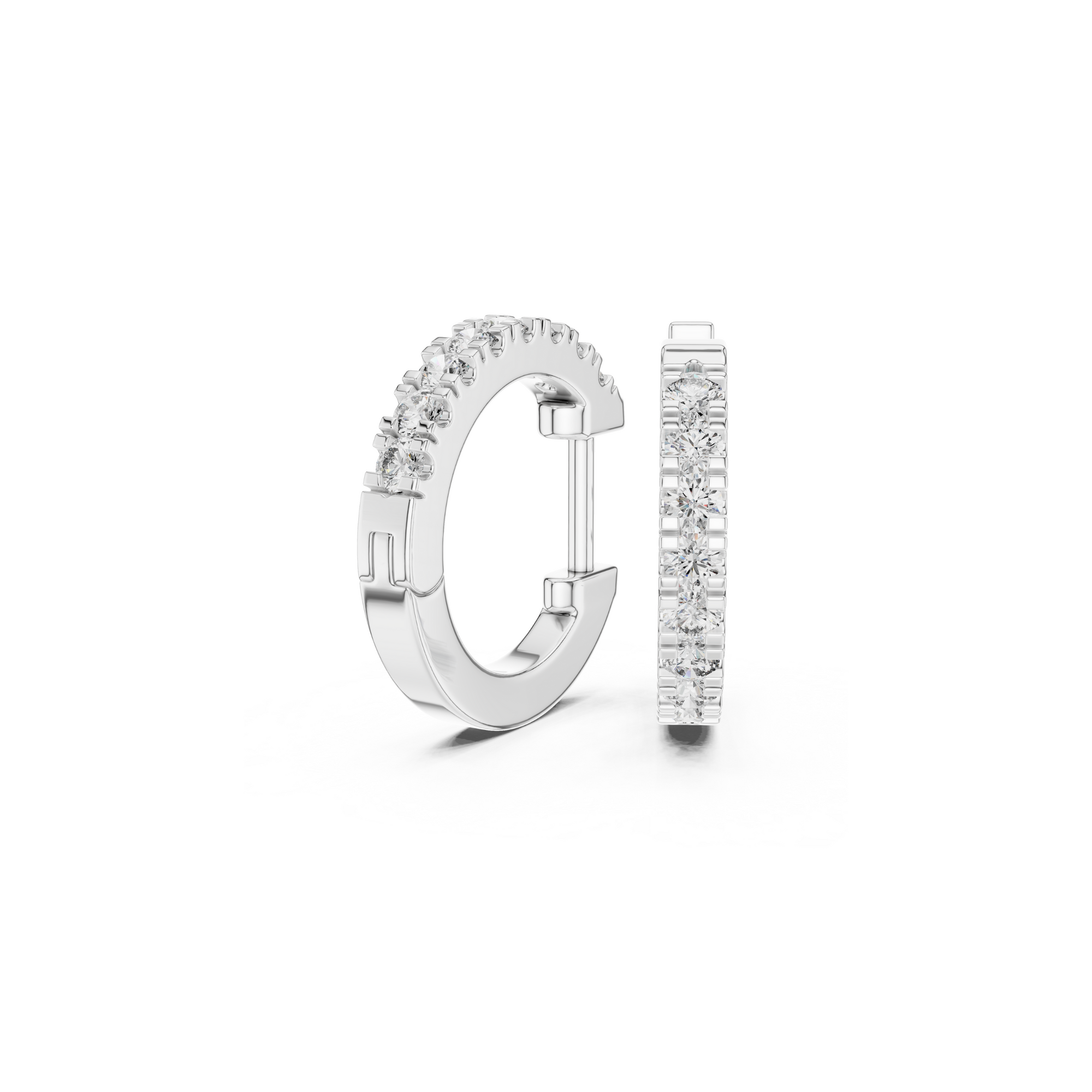 Classic Diamond Huggie Hoop Earrings