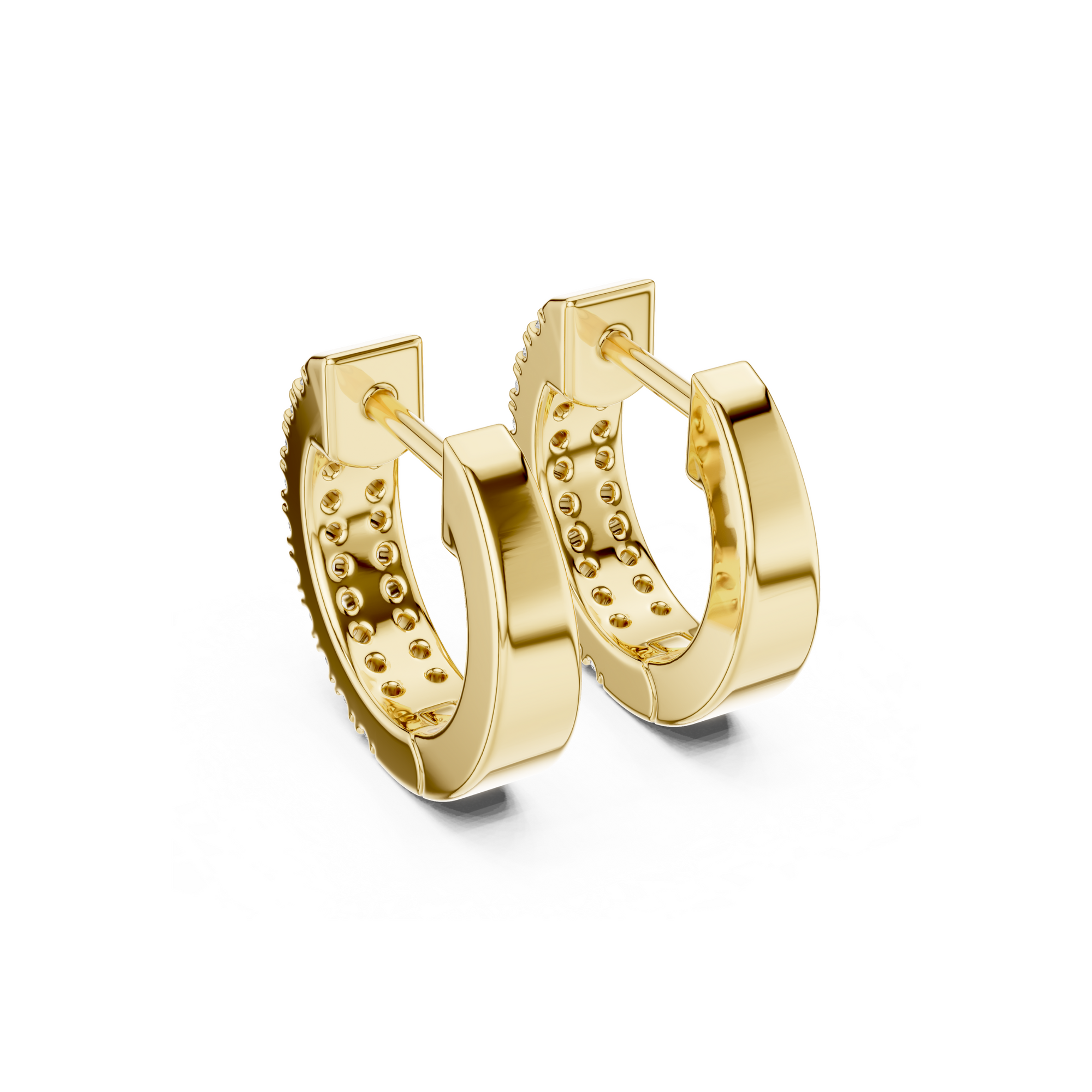 Double Row Diamond Hoop Earrings