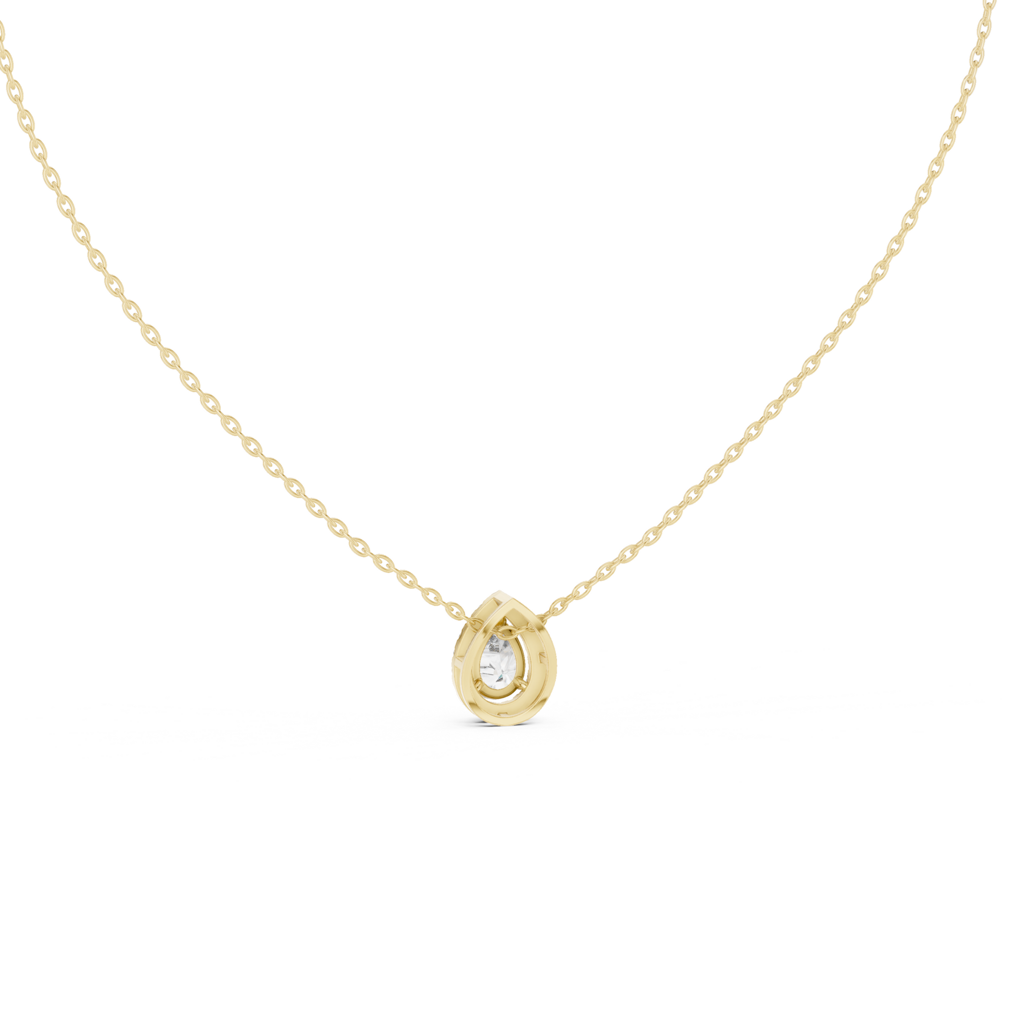 Pear Shape Halo Lab Grown Diamond Pendant