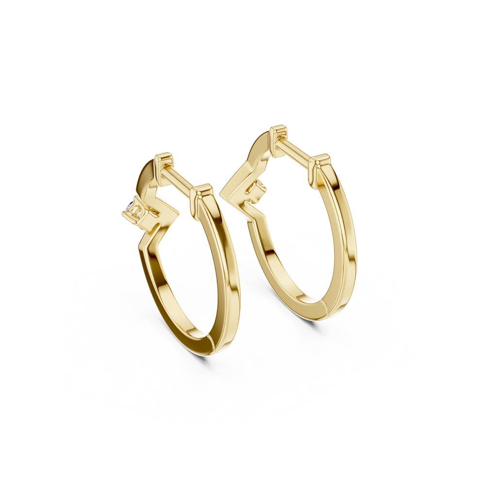 Chevron Lab Grown Diamond Hoop Earrings