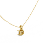 Asscher Cut Solitaire Diamond Pendant