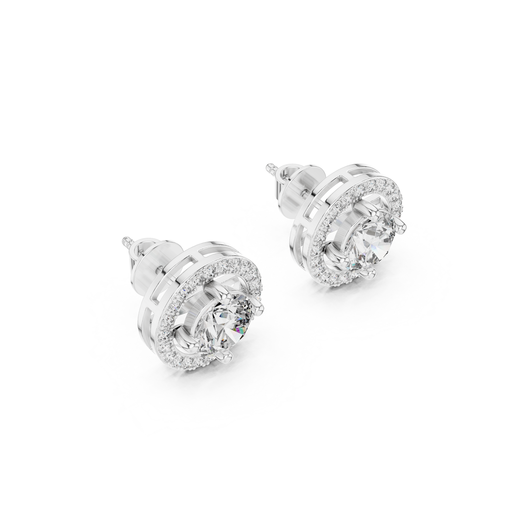 Elegant Halo Lab Grown Diamond Earring