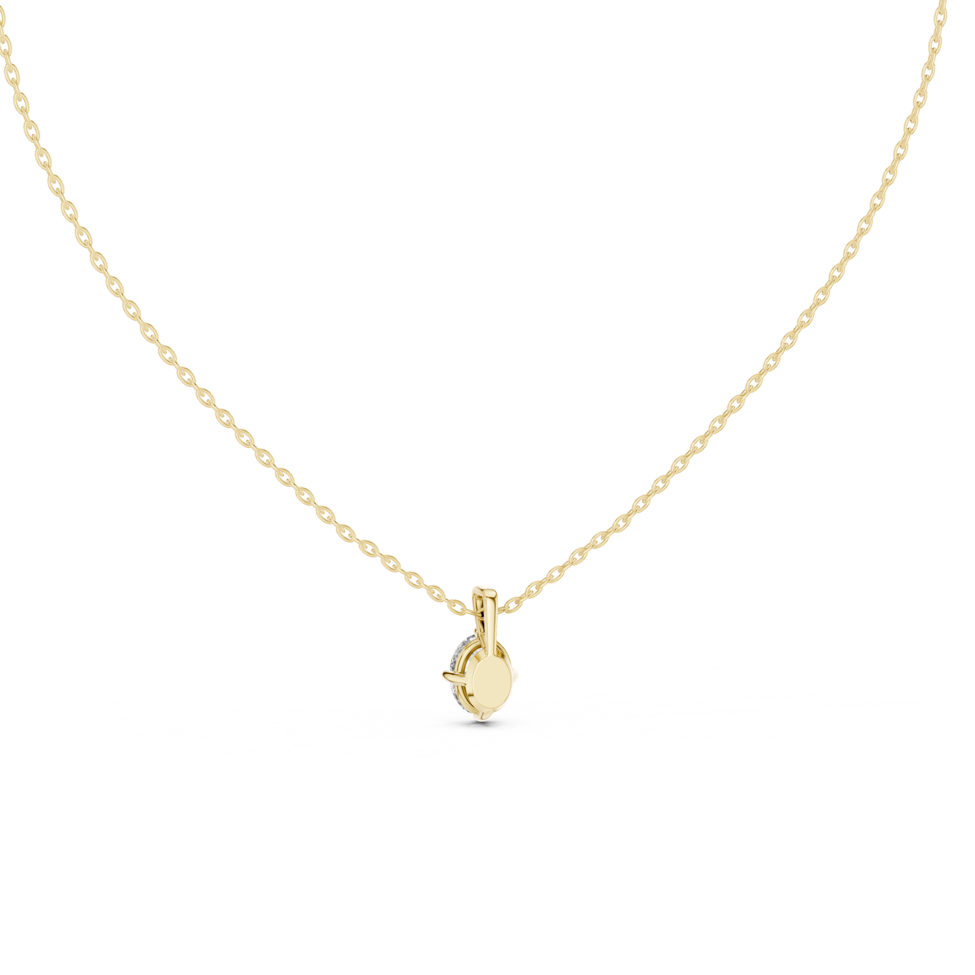 Oval Cut Solitaire Lab Grown Diamond Pendant