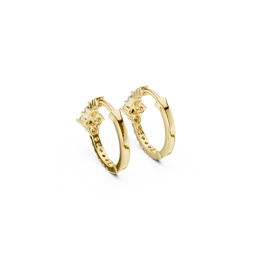 Floral Daimond Hoop Earring