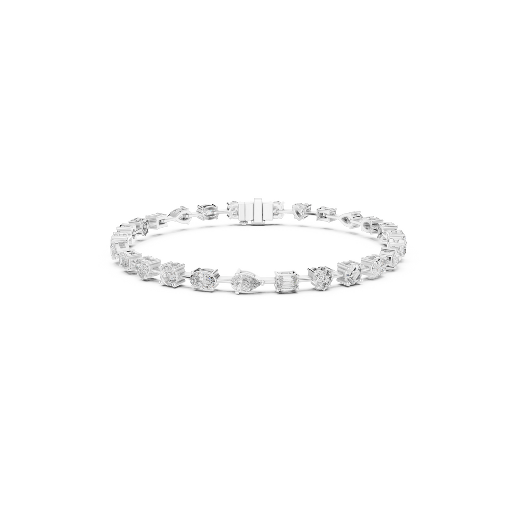 Multi-Shape Lab Grown Diamond Tennis Bracelet.
