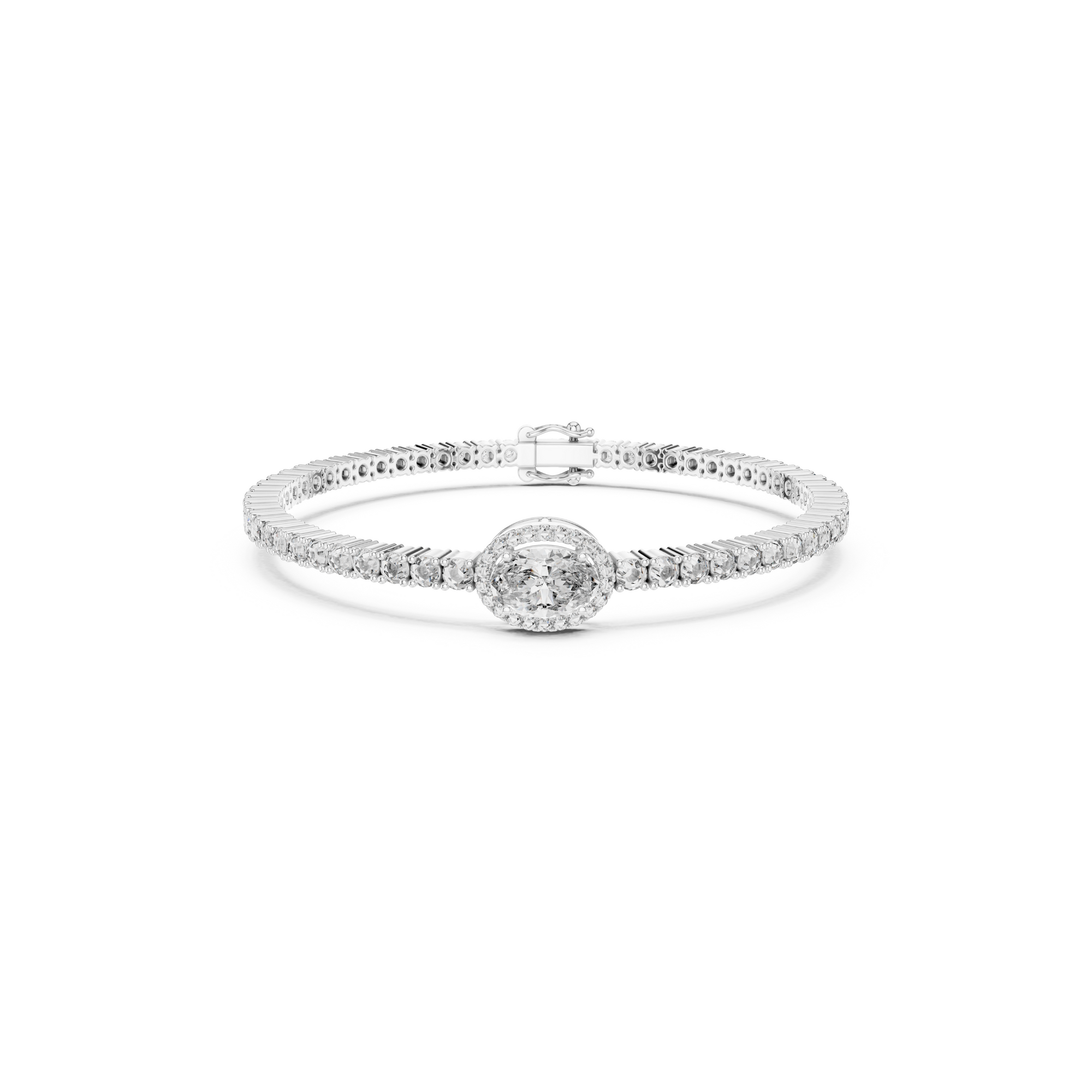 Oval Lab Grown Diamond Tennis Bracelet