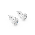 Square Solitaire Lab Grown Diamond Studs