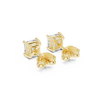 Classic Princess-Cut Diamond Solitaire Stud Earrings