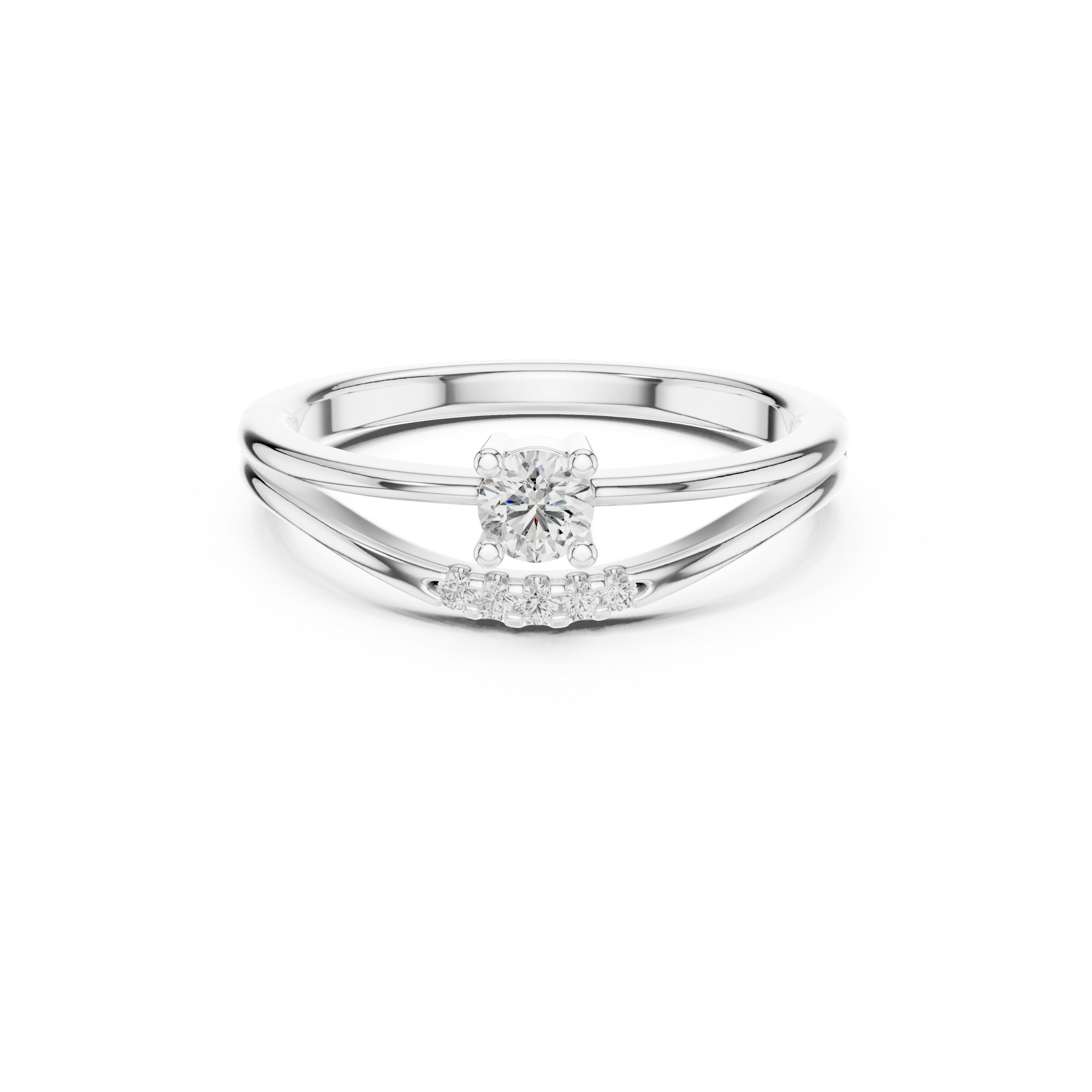 Contemporary Accent Diamond Ring