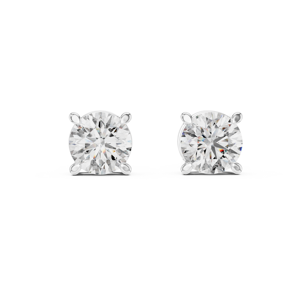 Classic Round Solitaire Diamond Stud
