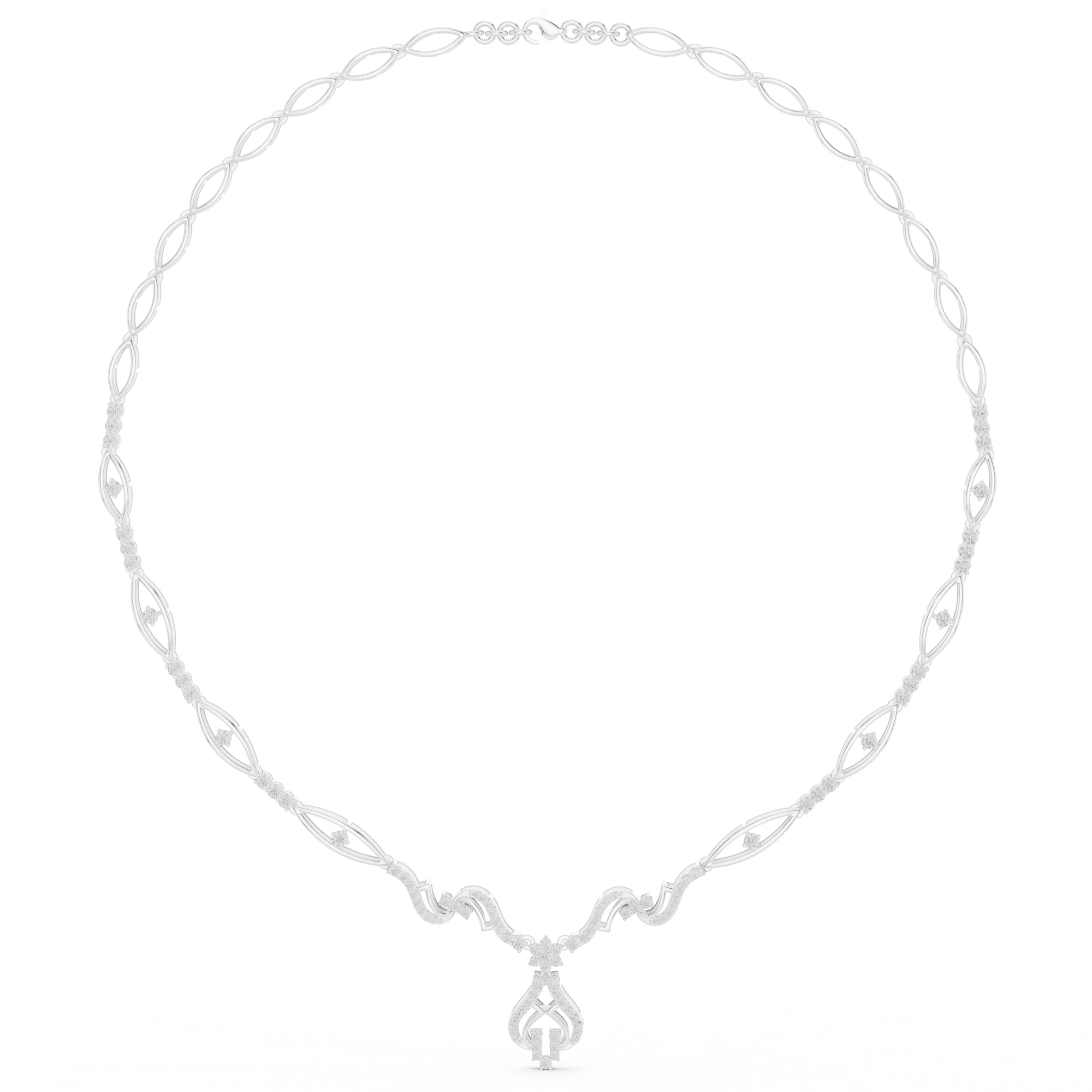 Intricate Vine Design Lab Grown Diamond Necklace