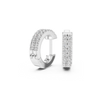 Double Row Diamond Hoop Earrings
