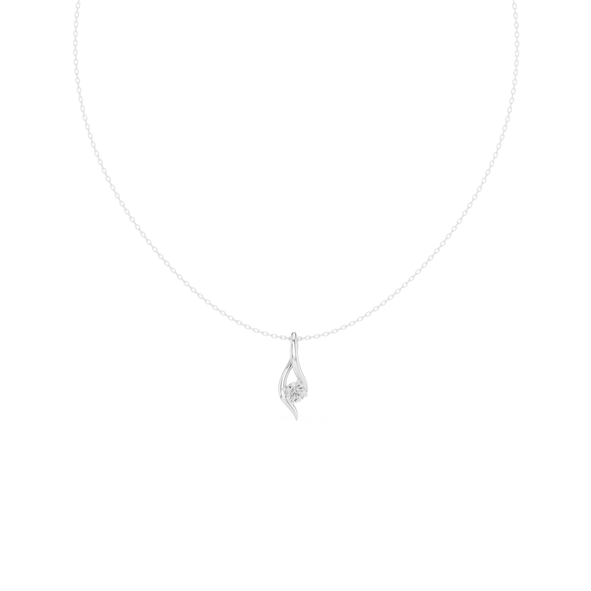 Curved Lab Grown Diamond Pandent