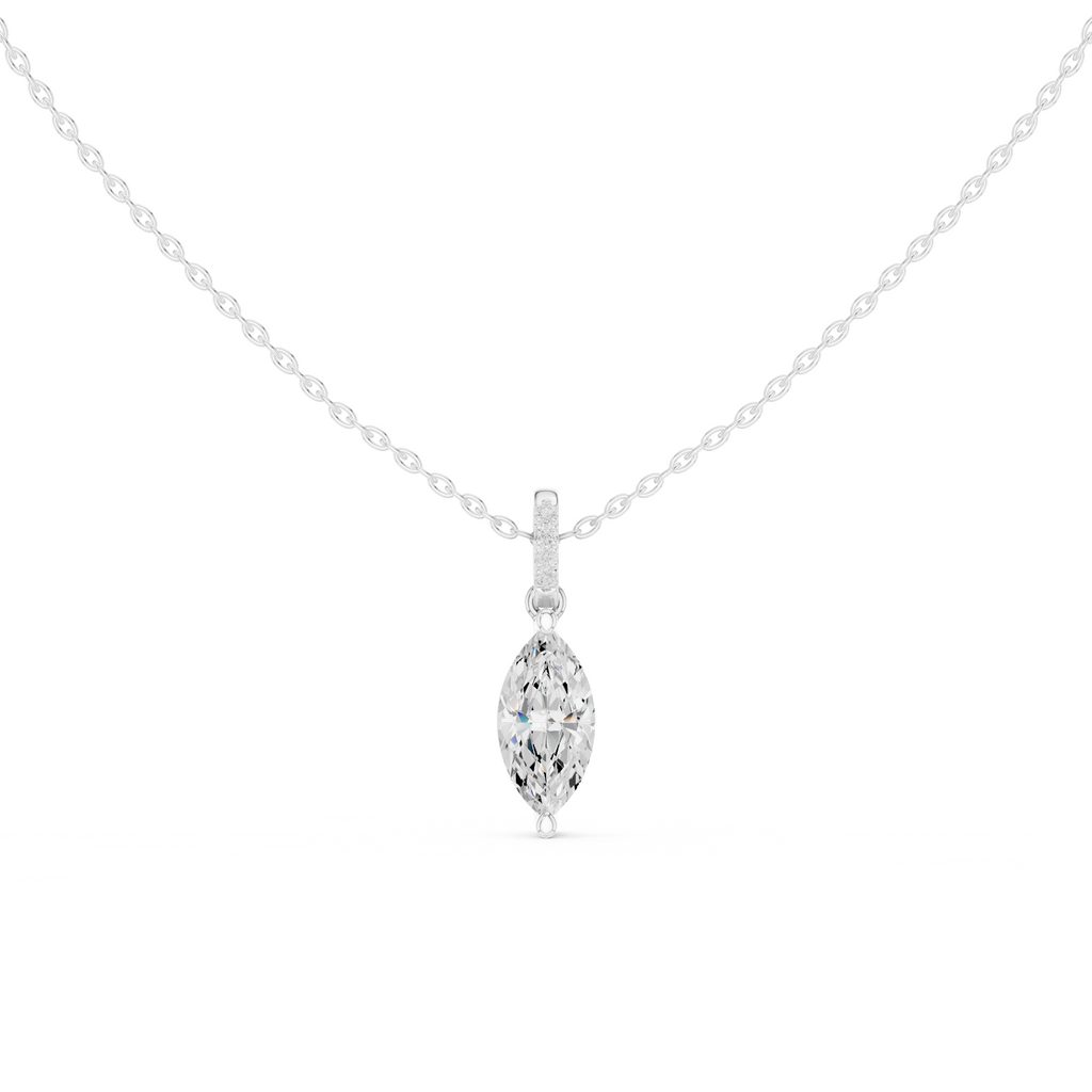 Marquise Cut Solitaire Diamond Pendant