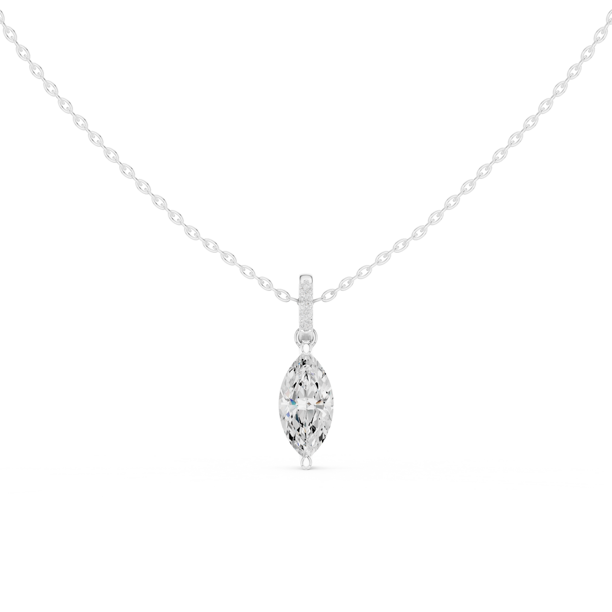 Marquise Cut Solitaire Diamond Pendant