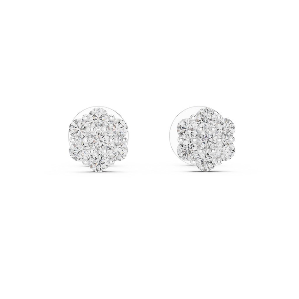 Floral Cluster Lab grown Diamond Stud