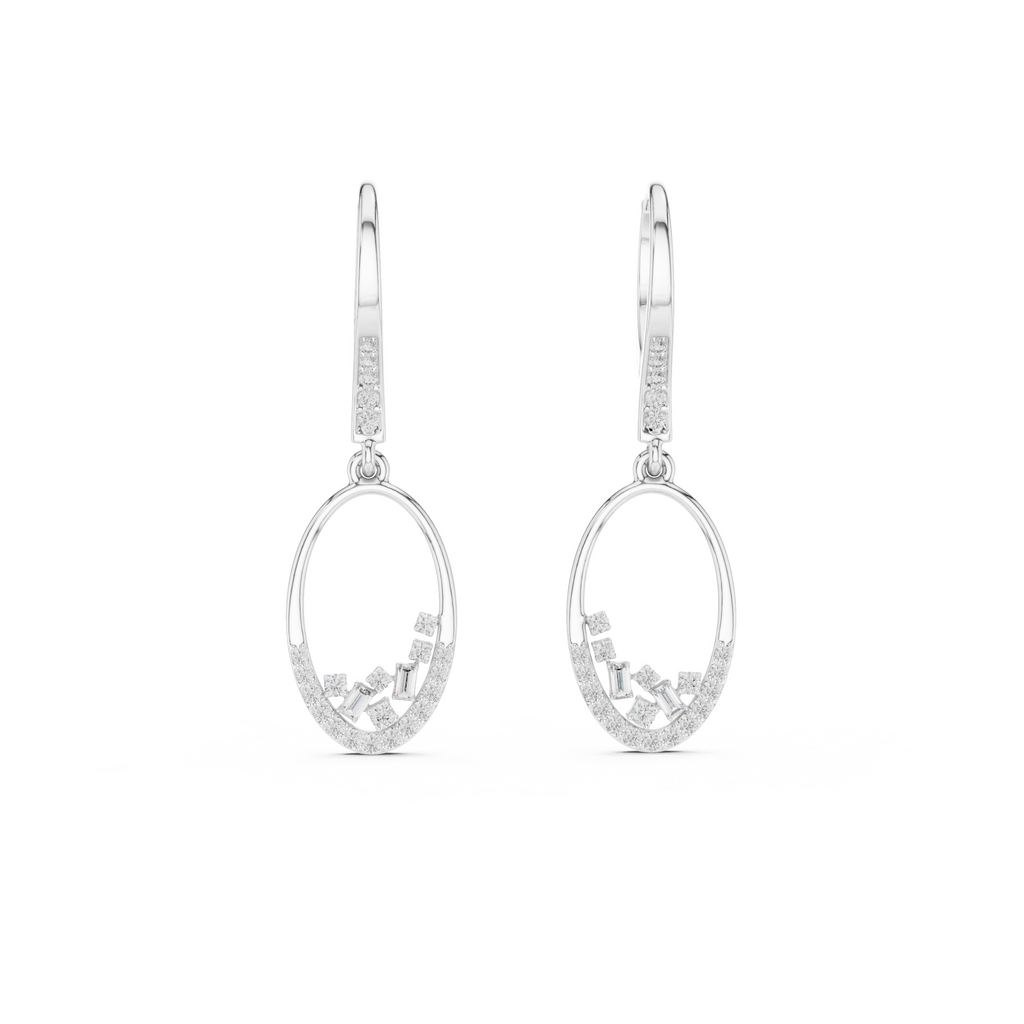 Elegant Oval Drop Lab Grown Diamond Earrings