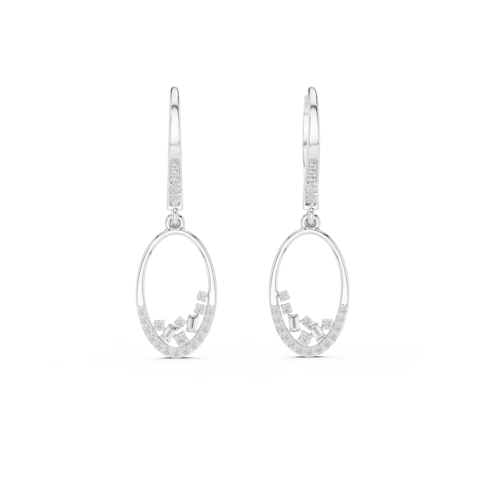 Elegant Oval Drop Lab Grown Diamond Earrings