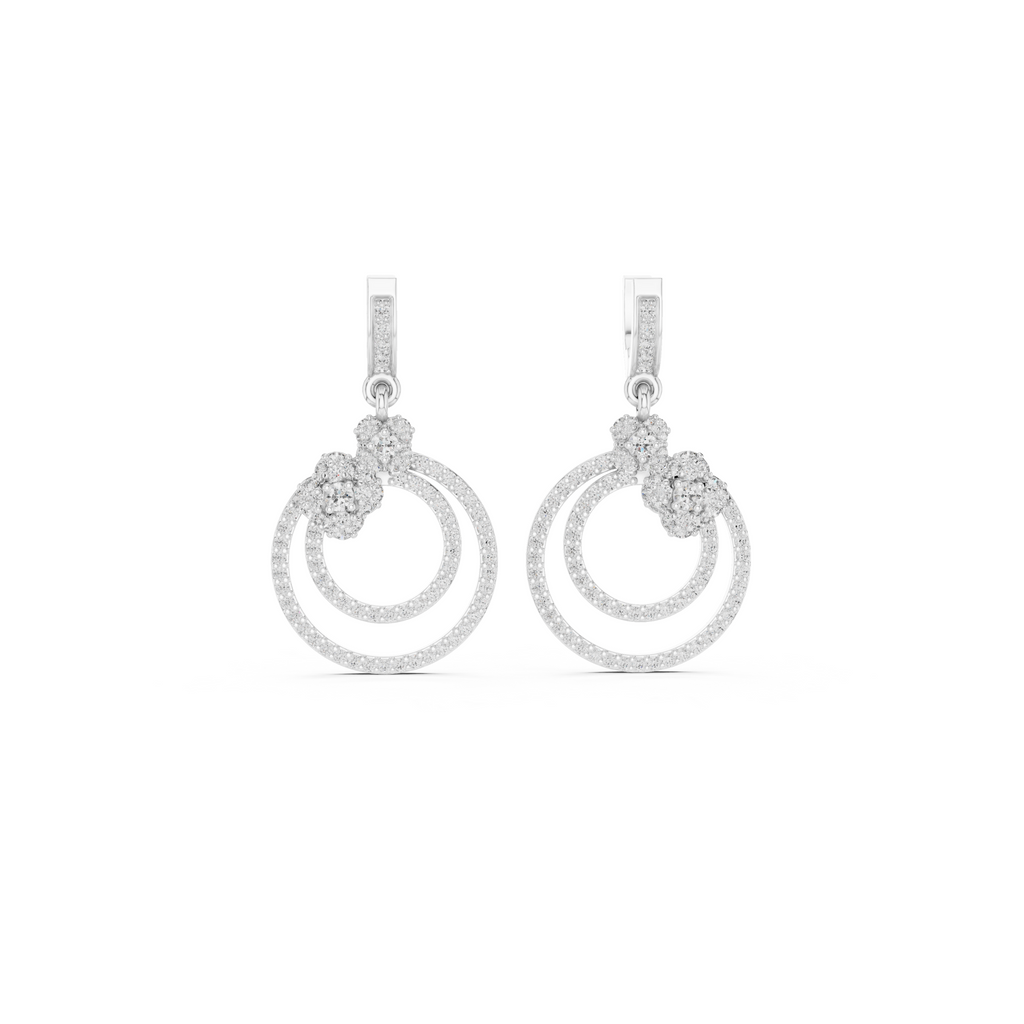 Floral Hoop Lab Grown Diamond Drop Earring