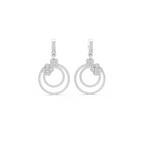 Floral Hoop Lab Grown Diamond Drop Earring