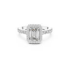 Emerald Cut Lab Grown Diamond Halo Ring