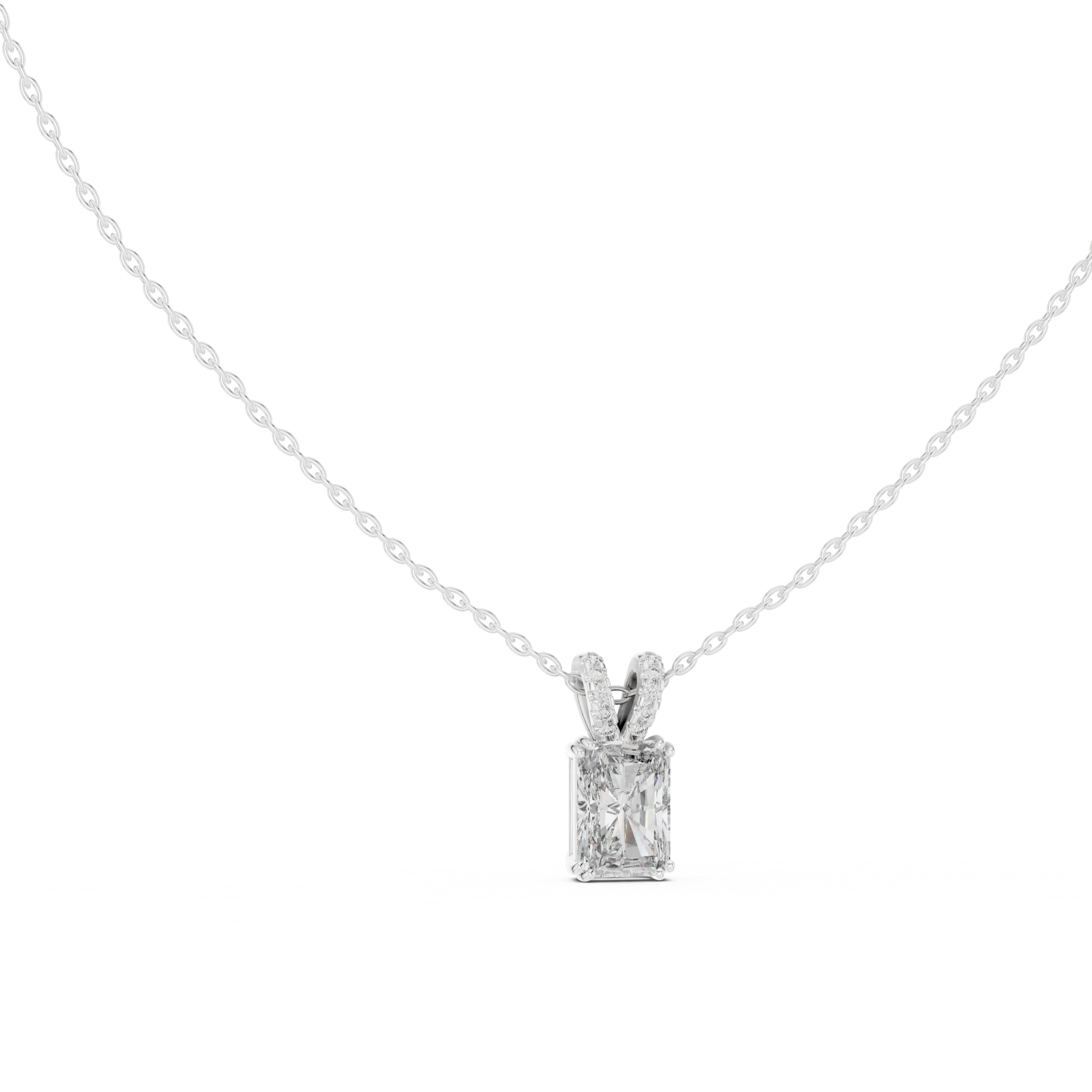 Radiant Cut Solitaire Lab Grown Diamond Pendant