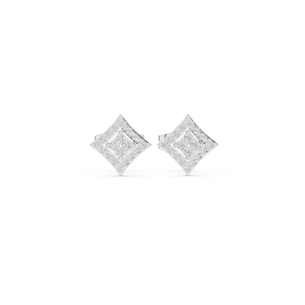 Kite-Shaped Diamond Stud Earring