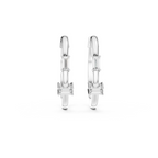 Baguette Lab Grown Diamond Hoop Earrings