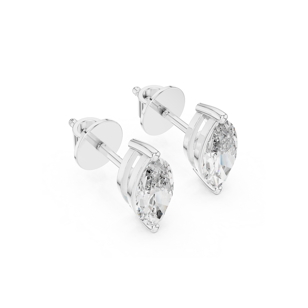 Marquise-Cut Lab Grown Diamond Stud