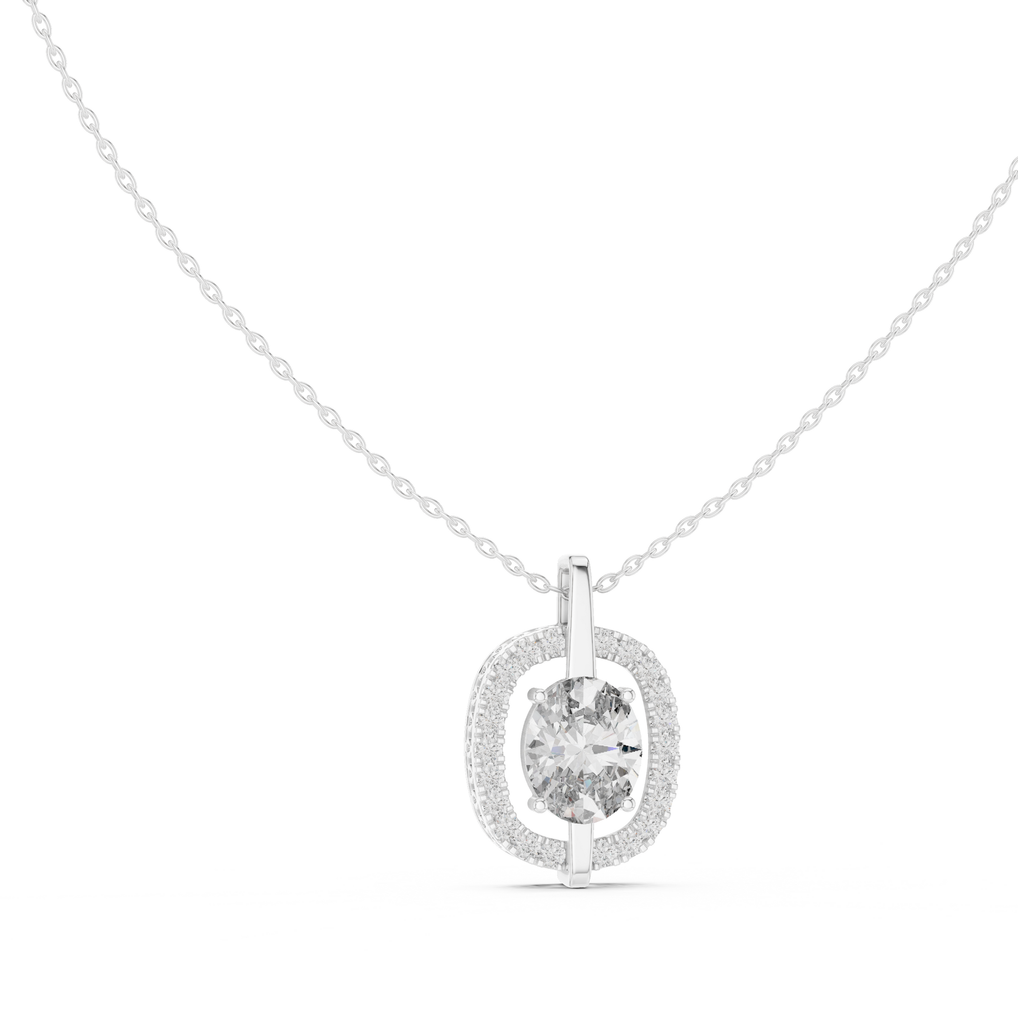 Classic Oval Lab Grown Diamond Solitaire Pendant