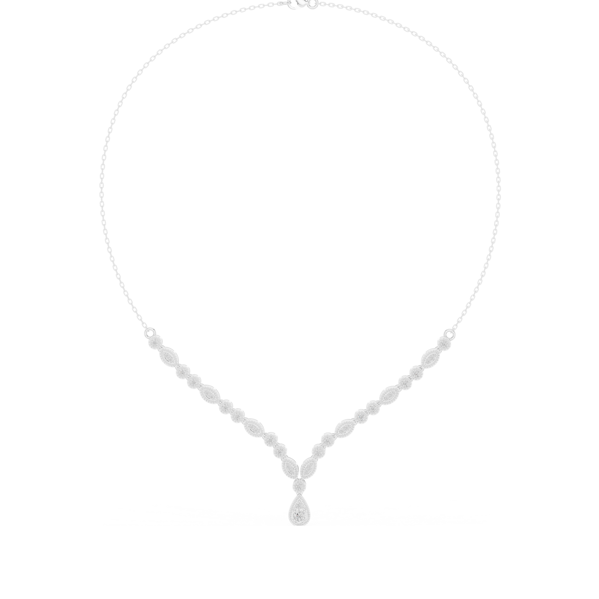Elegant Lab Grown Diamond Drop Necklace