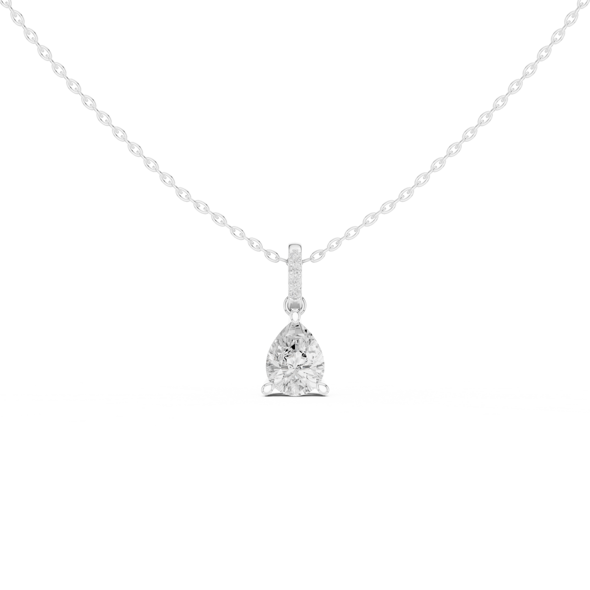Pear Cut Solitaire Diamond Pendant