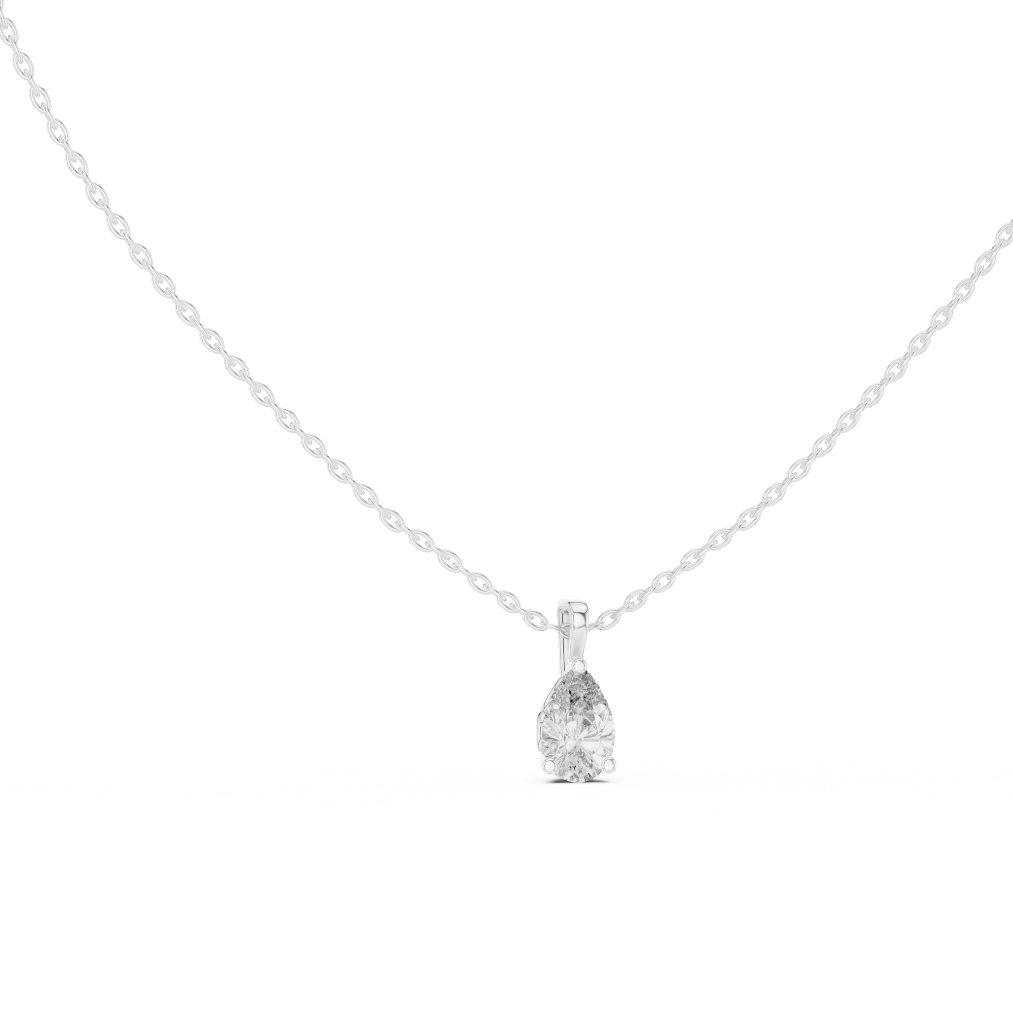 Pear Cut Solitaire Lab Grown Diamond Pendant